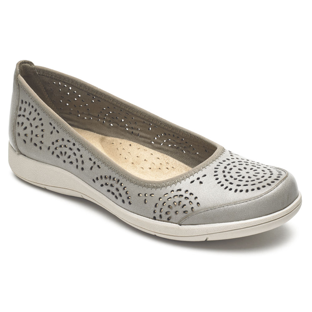 Rockport Womens Slip-On Grey - Daisey Ballet - UK 209-TVZMQS